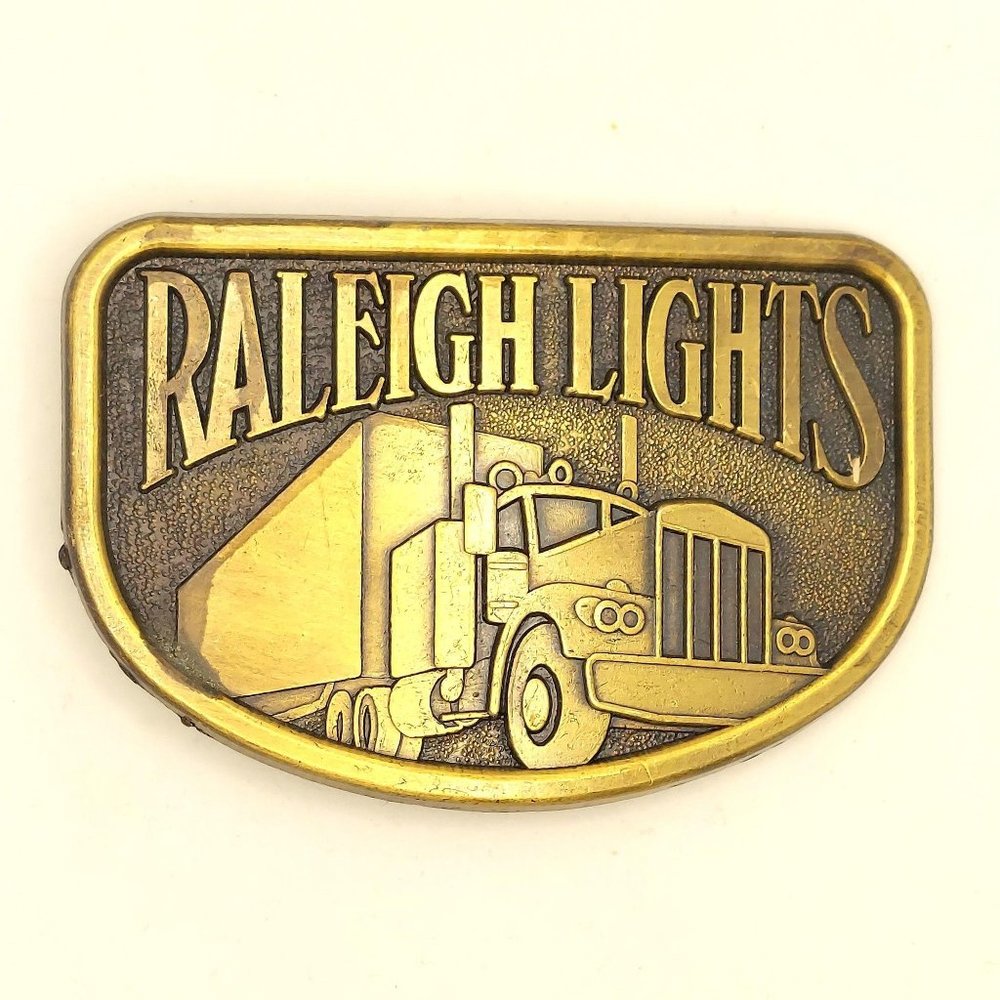 Raleigh Lights Belt Buckle Trucker Semi Truck West